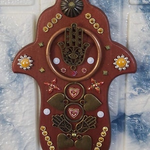 Earth Hamsa Wall Art, Brown Hamsa Wall Decor