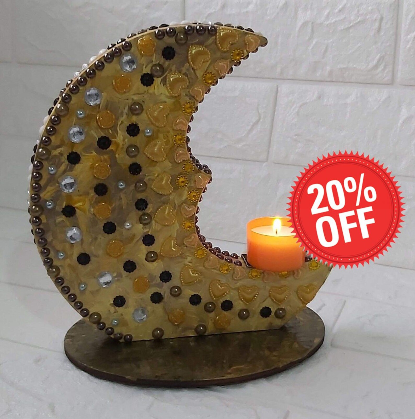 Celestial Candle Holder Moon Candle Holder Unique Candle Etsy