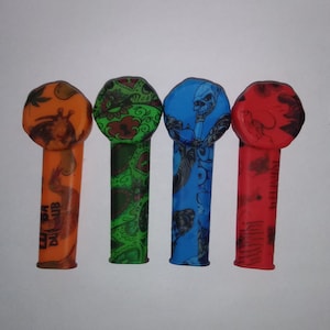 Colorful Silicone Pipe with Lid Graphics MB New