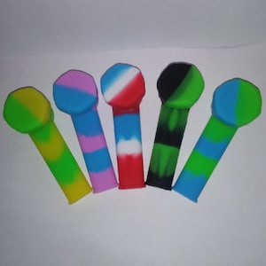 Colorful Silicone Pipe with Lid Stripes New