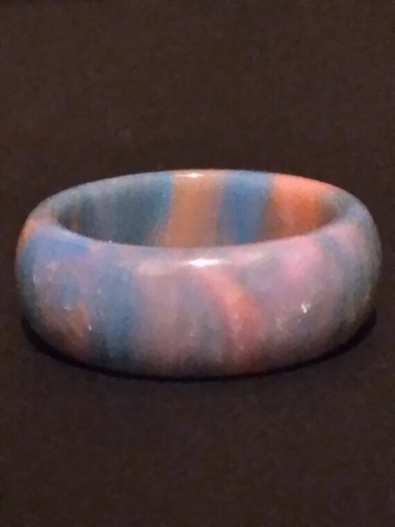 RRPBP Resin  Ring Opalescent Pale Blue & Pink Res… - image 3