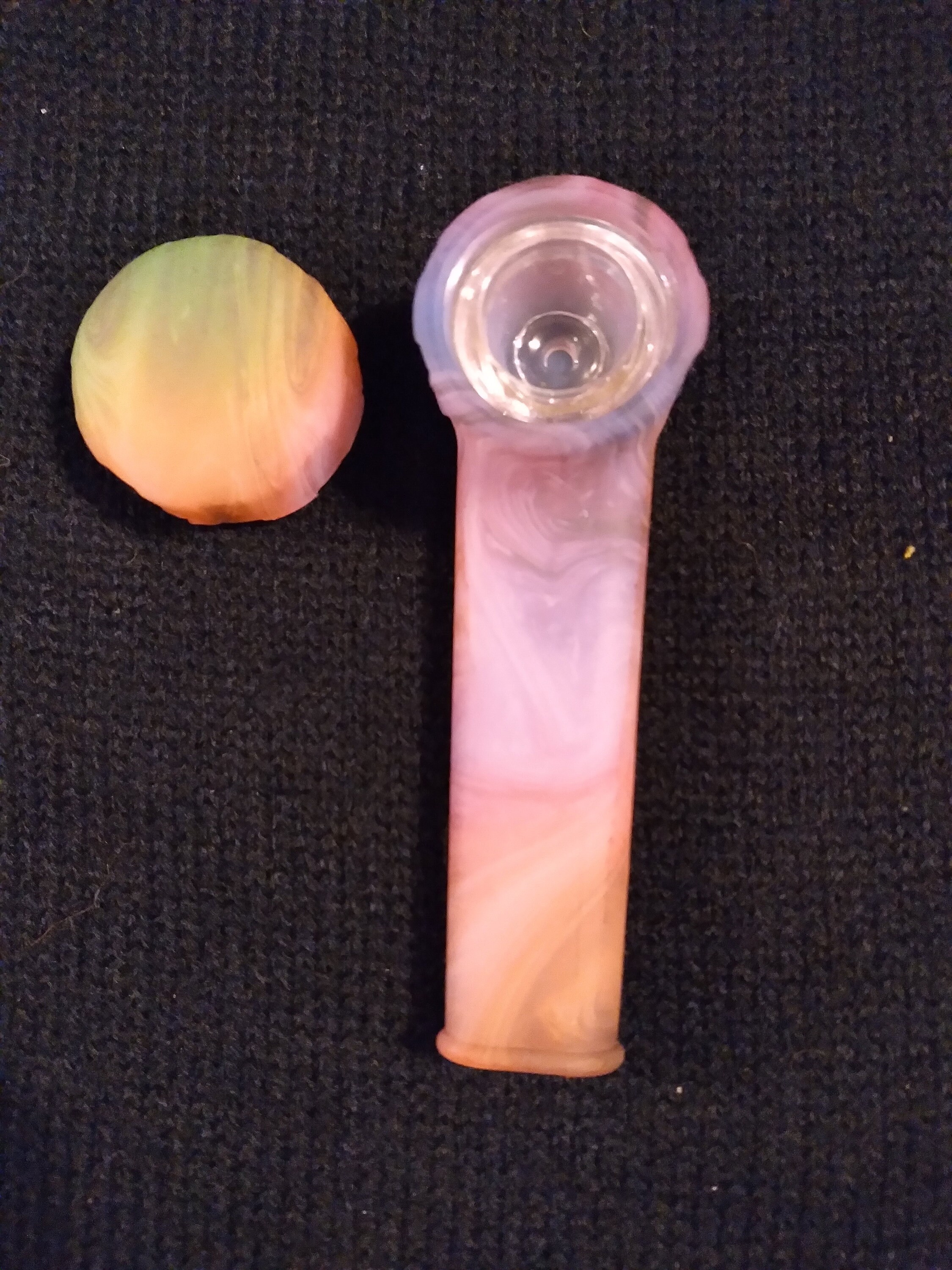 Colorful Silicone Pipe With Lid Luminous Marbleized New Etsy UK
