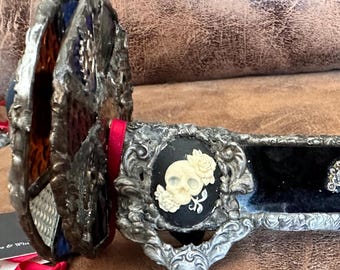 Handmade Stained Glass Kaleidoscope - Steam Punk, Goth - One-of-a-Kind!