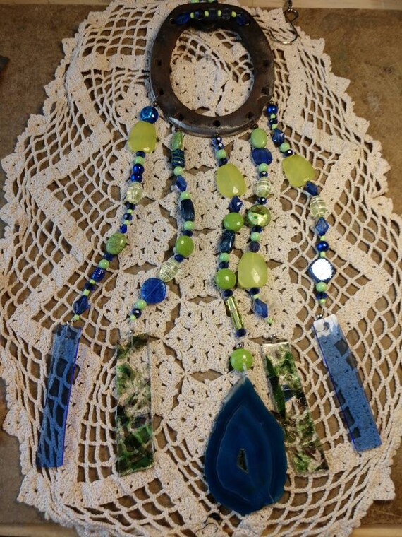 Beautiful Stained Glass Horseshoe Wind Chime