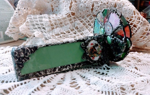 Beautiful Stained Glass Double Wheel Kaleidoscope - Cat Theme