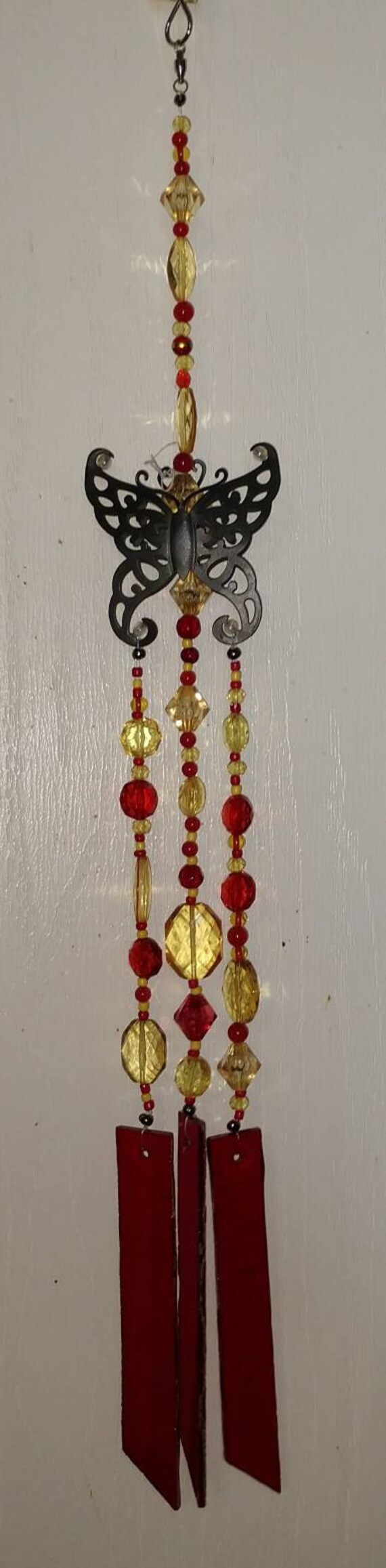 Beautiful Butterfly Stained Glass Wind Chime