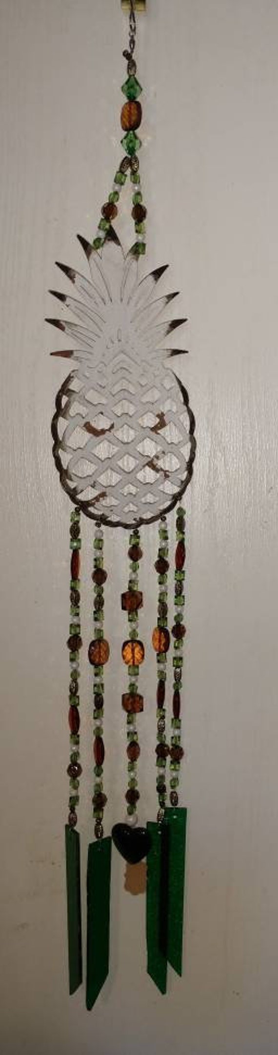 Hawaiian Pineapple Stained Glass Wind Chime