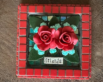 Bright Blocks: Friends - Red Roses on Black