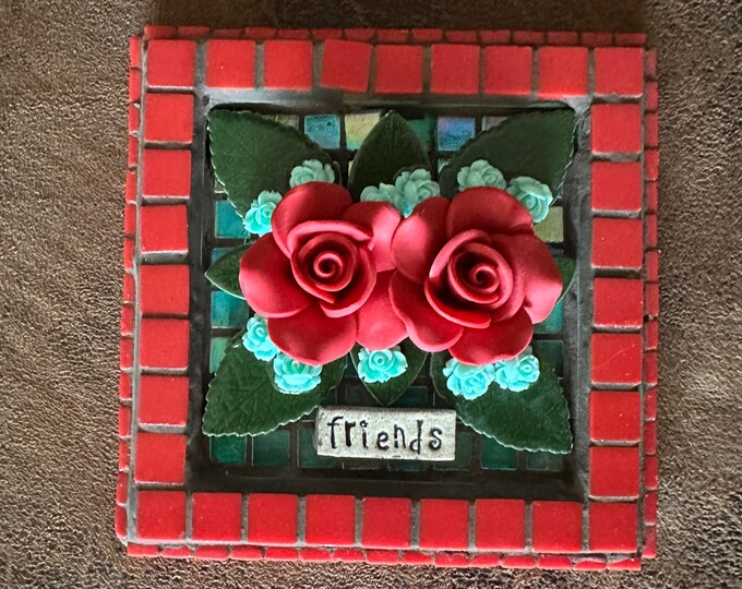 Bright Blocks: Friends - Red Roses on Black