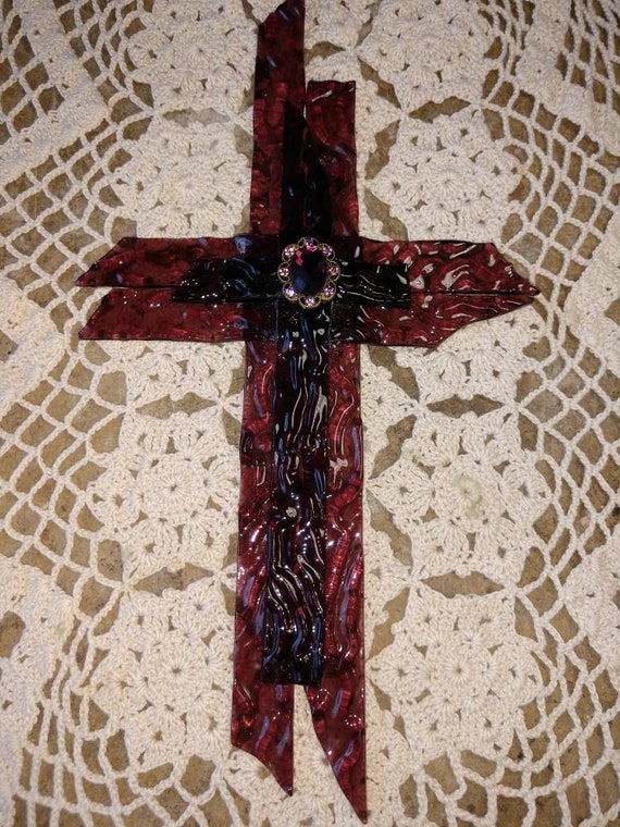 Beautiful Amethyst Stained Glass Cross