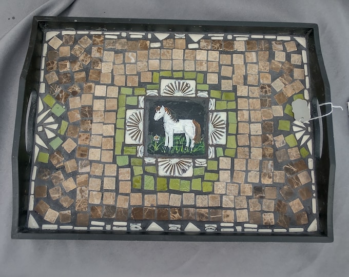 Beautiful Mosaic Tray - The Horse