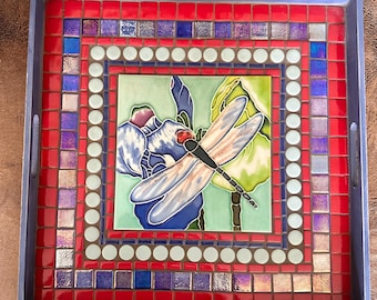 Handmade Mosaic Wine Tray - 16 X 16