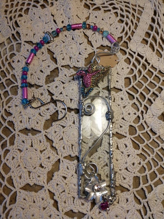 Glass Hummingbird Suncatcher