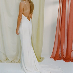 Chloe Gown - bias cut v neck silk crepe gown