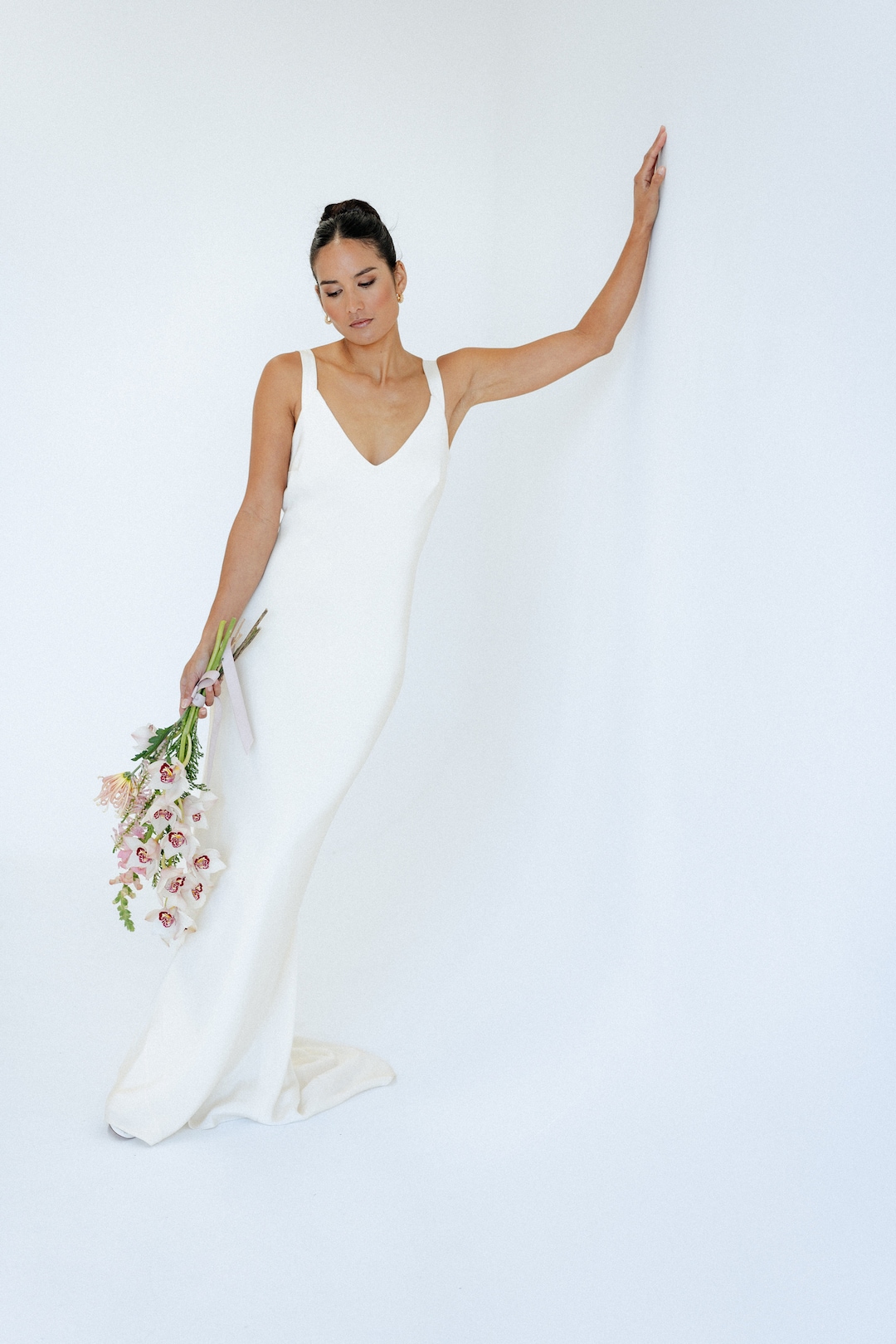 Lucy Gown - Silk crepe slip wedding dress cut on the bias. Minimalist Lucy Gown - Silk crepe slip wedding dress cut on the bias. Minimalist