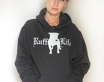 Sudadera con capucha y motivo Pitbull en color negro