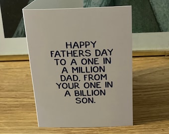 Happy Fathers Day Greeting Card From Son | A6 Fathers Day Card | Blank Inside