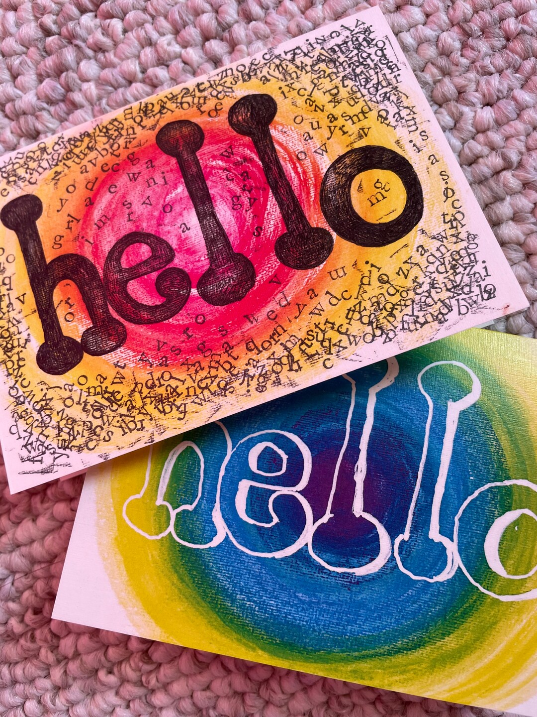 2 Pack Hello Cards - Etsy