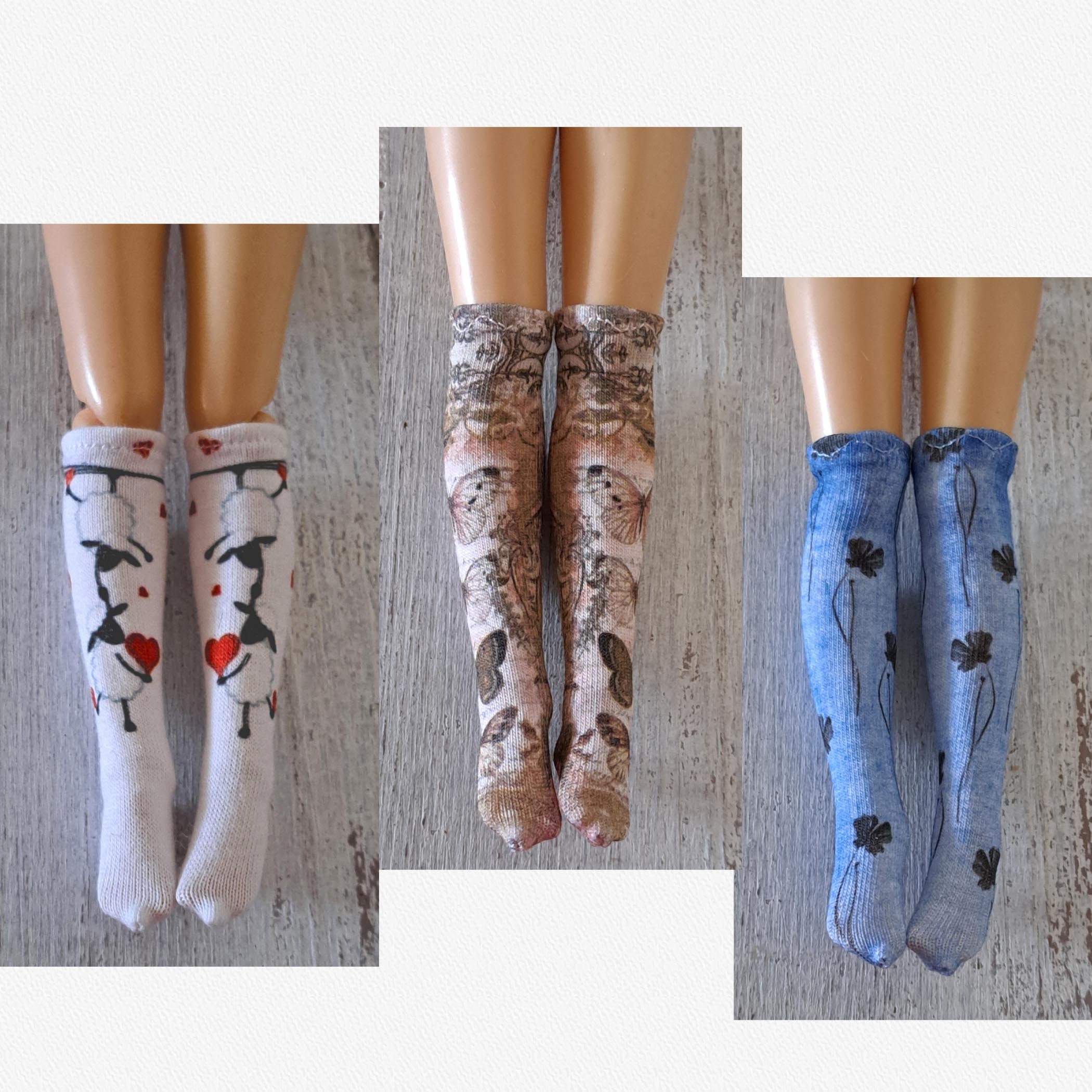 Leg-cessories Tights Socks Stocking Leggings Easy Clothes Sewing Pattern  for Petite Curvy Dolls: Rainbow Fashion Doll 
