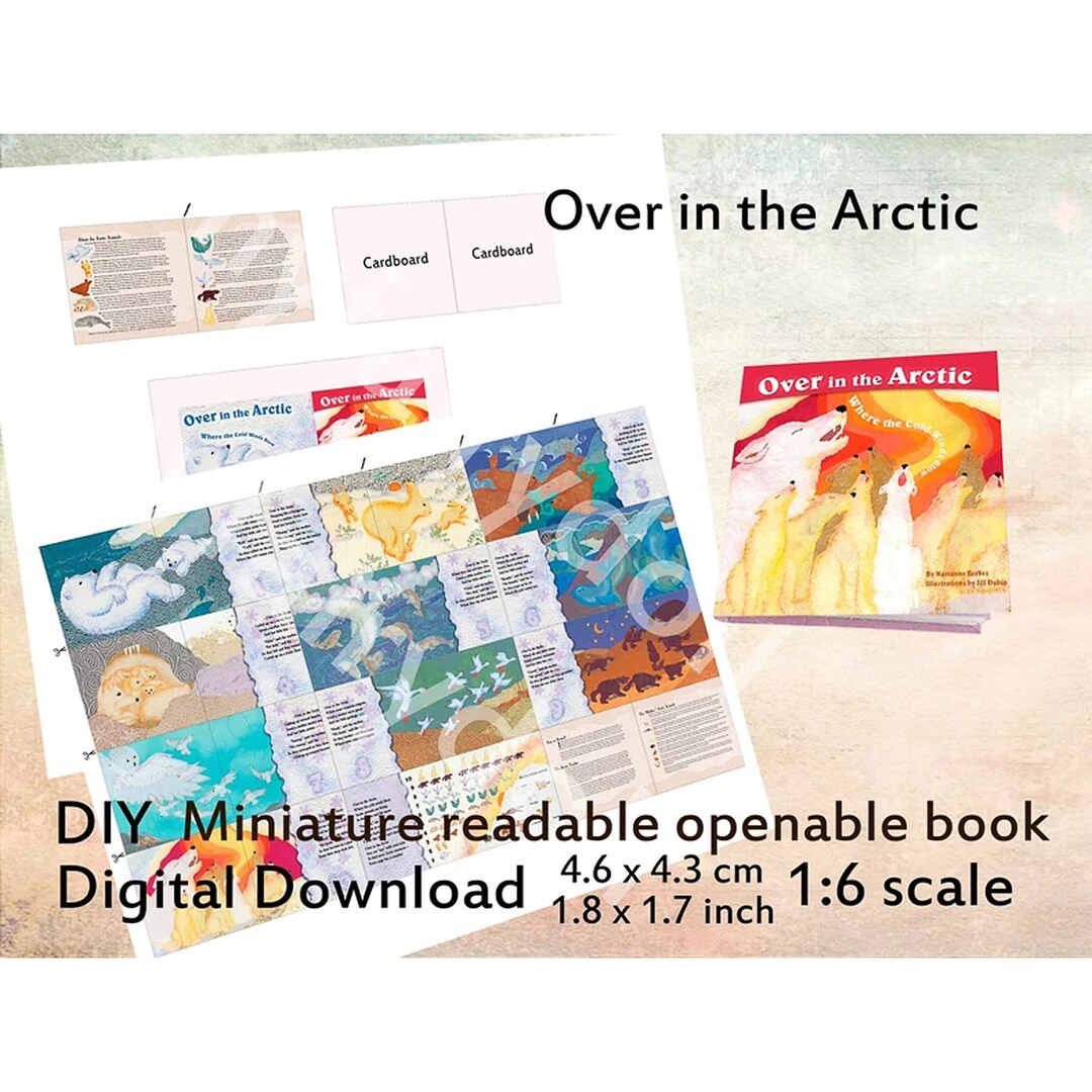 Over in the Arctic Miniature Book 1:6, Printable Readable Dollhouse ...