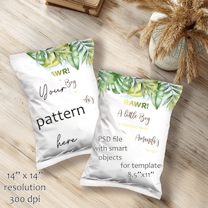 Chip Bag Mockup – PSD Smart Object for Party Favor Designers, Editable Snack Packet Template, Custom Printable Candy Wrapper Mock-up