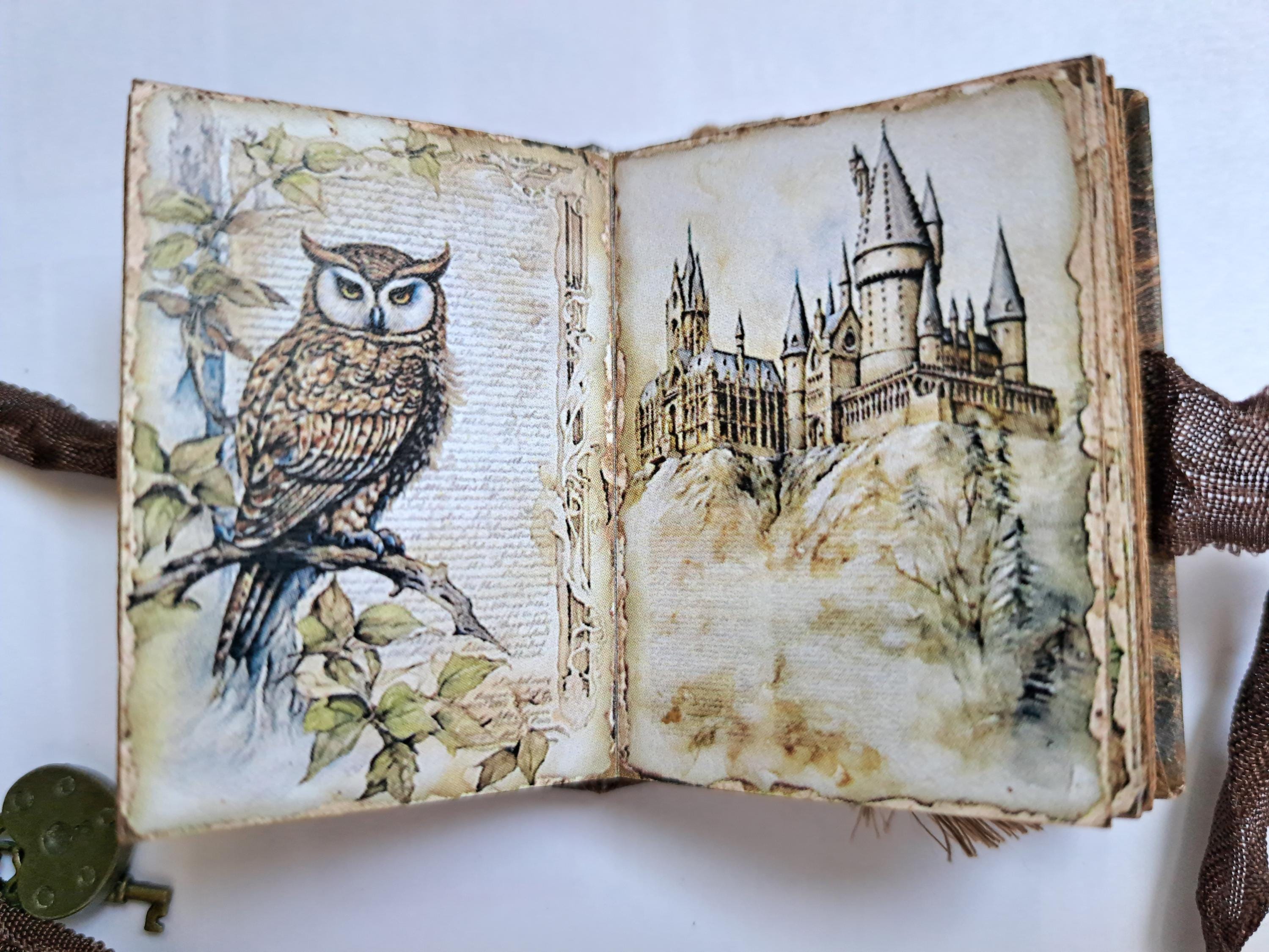 Wizarding School Miniature Junk Journal Kit - 70 Pages, 7 Fuzzy Cuts, 3 ...
