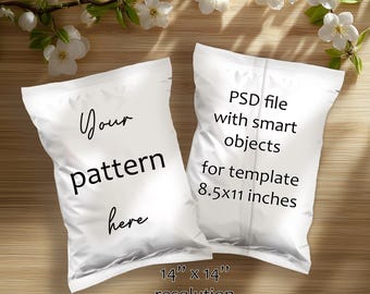 Chip Bag Mockup – PSD Smart Object for Party Favor Designers, Editable Snack Packet Template, Custom Printable Candy Wrapper Mock-up