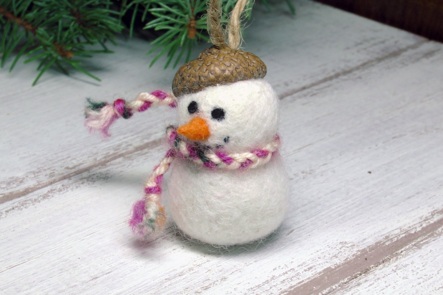 Christmas ornament snowman Mini needle felted wool snowman | Etsy