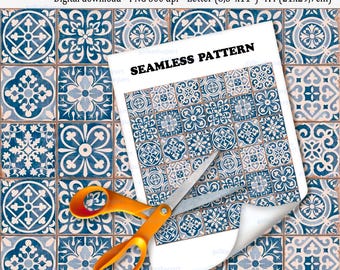 Dollhouse Ceramic Tile Flooring Pattern - 1:6 Scale, Printable Seamless Tiles