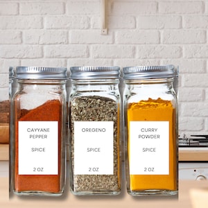 Spice Jar Labels Template, Spice Jar Label, DIY Spice Label, Modern Minimalist Spice Jar Labe Download, Editable, Printable