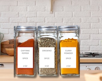 Spice Jar Labels Template, Spice Jar Label, DIY Spice Label, Modern Minimalist Spice Jar Labe Download, Editable, Printable