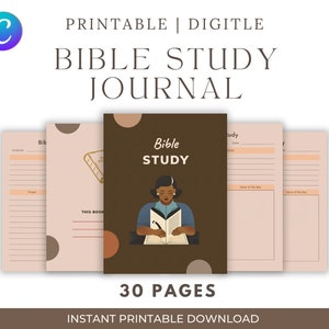 Bible Study Guide | Prayer Journal Printable | Gratitude Journal | Digital Bible Study Journal  | Daily Prayer Planner | Reflection Notes P