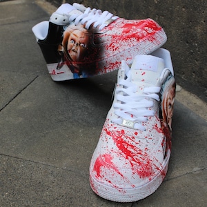 Custom Nike Air Force One CHUCKY handpainted Sneaker Horror Shoes