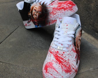 Custom Nike Air Force One CHUCKY handpainted Sneaker Horror Shoes