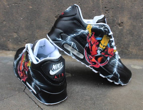 Zakje partitie Veroveren Custom Painted Nike Air Max 90 Thunderdome Techno Sneaker Art - Etsy Norway