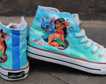 Designer Dac Crew Airbrush Schuhe Sneaker Canvas Graffiti Art Style Fashion Kunst Malerei Unikat