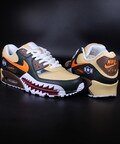 Custom Nike Air Max 90 “shark teeth Warhawk” unique and handpainted sneakers kicks product logo