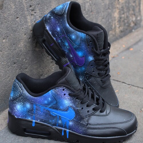 Custom Airbrush Nike Air Max 90 black Galaxy Drip - Etsy