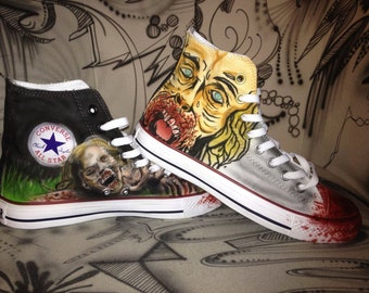 The Walking Dead Airbrush Shoes Chucks Converse Allstar Custom Painted Schuhe Sneaker art