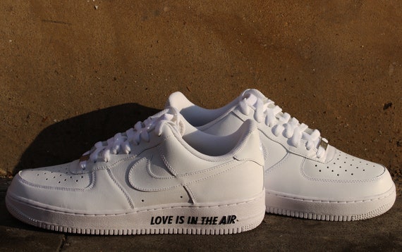 Custom Nike Air Force 1 love is in the Air Unique Wedding Sneaker