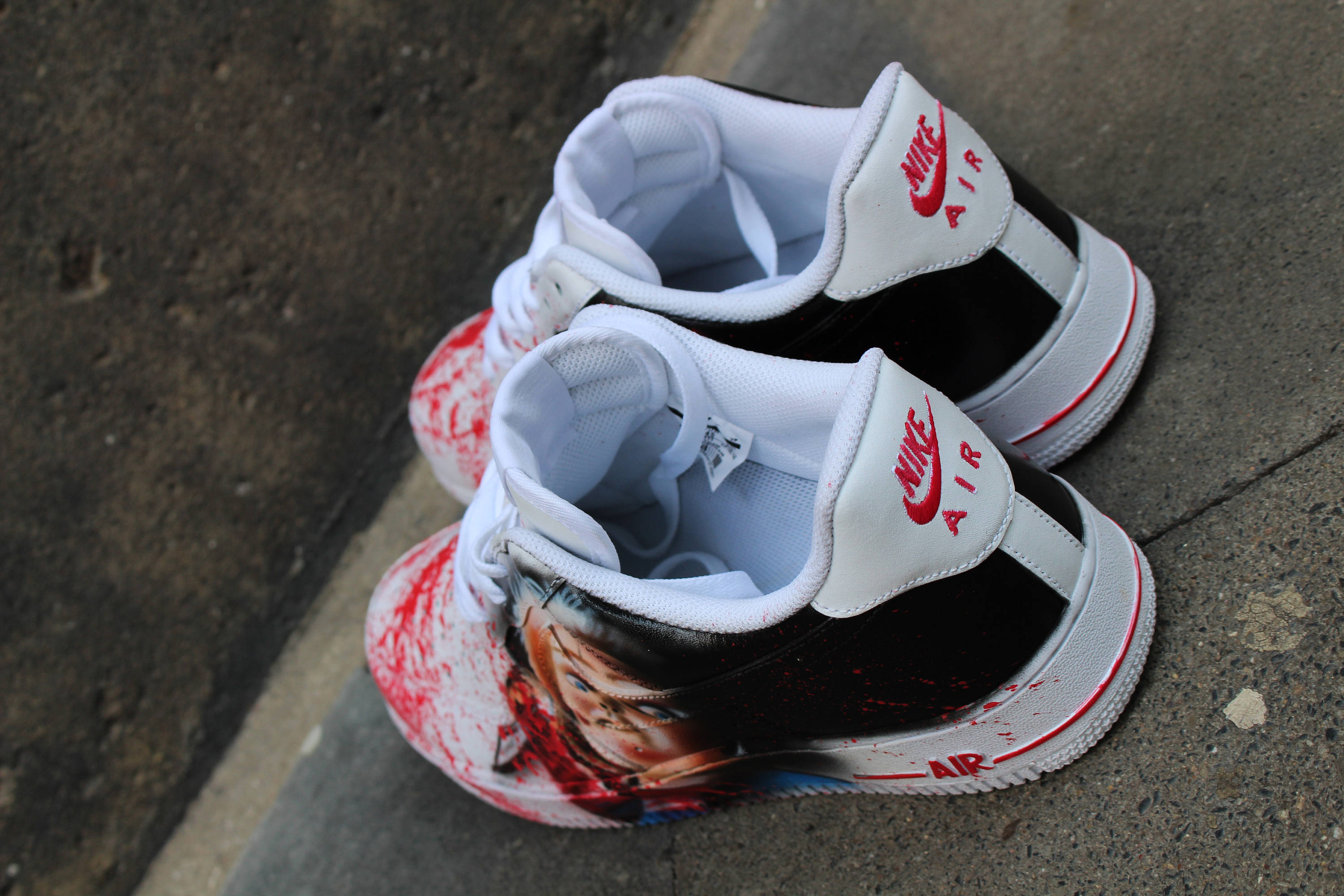 Custom Nike Air Force One CHUCKY chaussures dhorreur Sneaker peintes a la main Etsy France