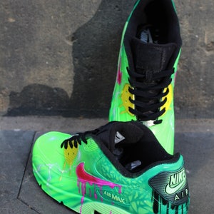 Zapatillas Nike Air Max 90 Poison Green personalizadas, pintadas a mano, estilo *UNIKAT*, con aerógrafo imagen 6