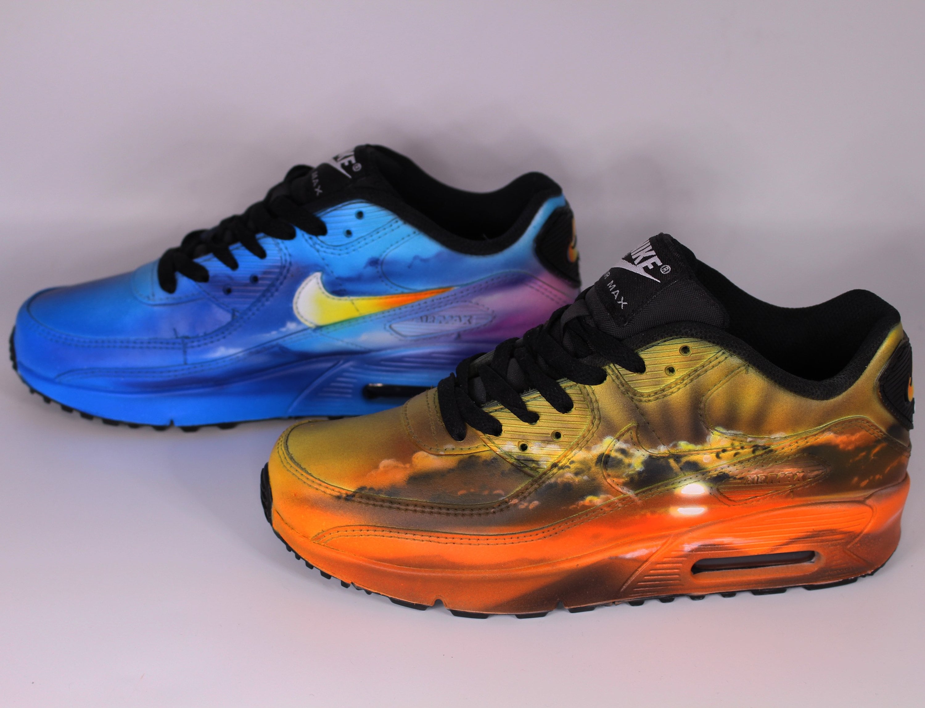 Nike Air Max 90 Blue Galaxy Style Painted Custom Shoes Sneaker 