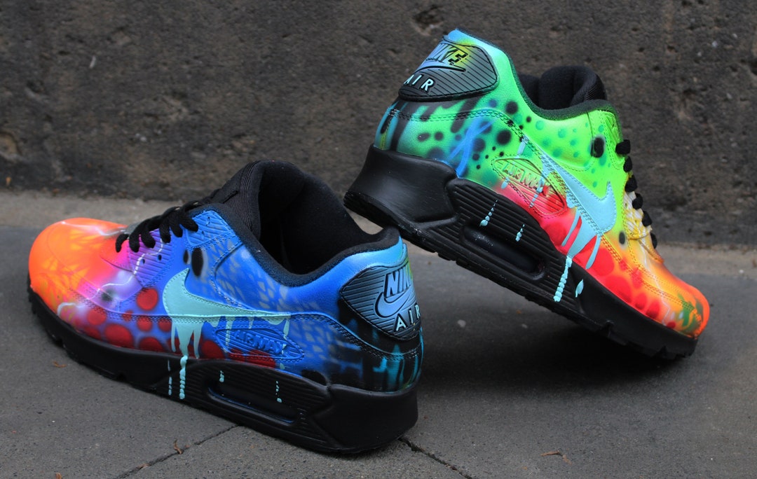 Custom Air Max 90 blue Black Midsole Etsy