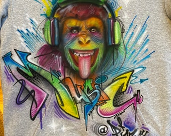 Airbrush YOUR NAME Colorful Street Art Graffiti Hoody all sizes! S - XXL