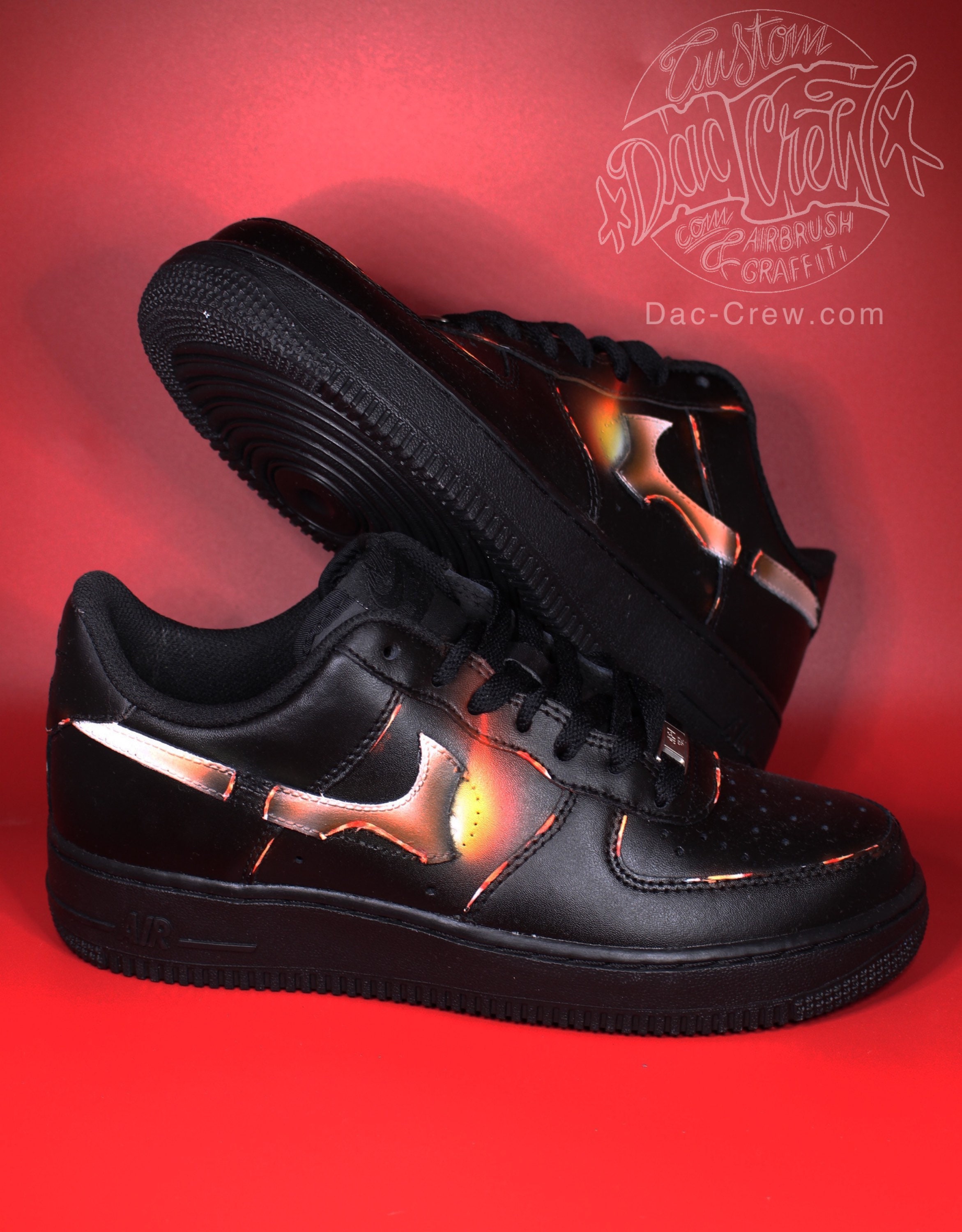 Nike Af1 Air Force 1 Custom - Reflective Flames - All Sizes - Unisex - Sneaker Lightning Thunder Shoes