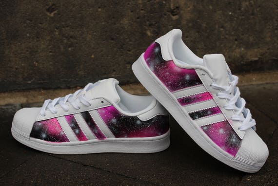 Custom Adidas Superstar pink Galaxy Style - UK