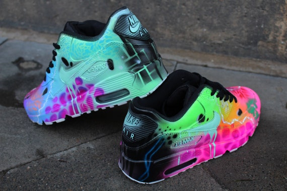 Custom Nike Air Max 90 Funky Galaxy Colours Graffiti Airbrush | Etsy