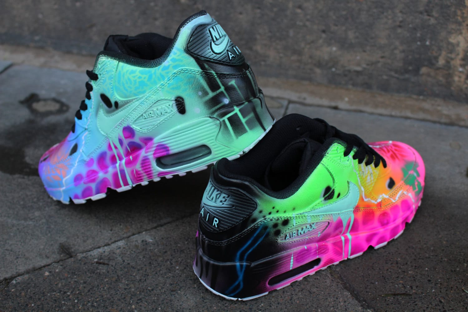 Air Max 90 Funky Galaxy Colors Graffiti Airbrush - Etsy