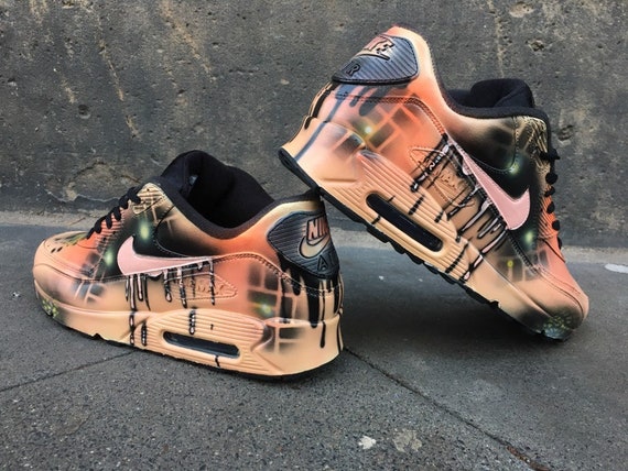 Nike Air Max 90 Custom Abstract Art Style Shoes